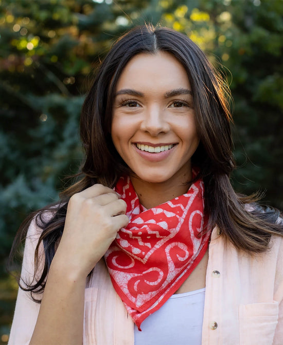 Rust & Rythym Block Print Bandana - Hippie Bandana | Batiked Bandana | Soul Flower