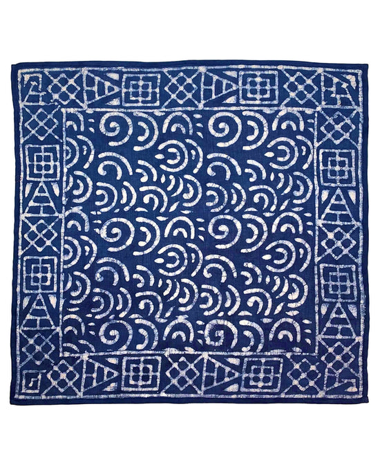 Indigo & Ink Block Print Bandana - Boho Bandana | Navy Bandana | Soul Flower
