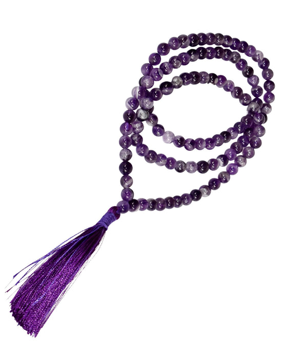 Amethyst Mala Bead Necklace - 108 Mala Necklace | Amethyst Mala Beads | Soul Flower