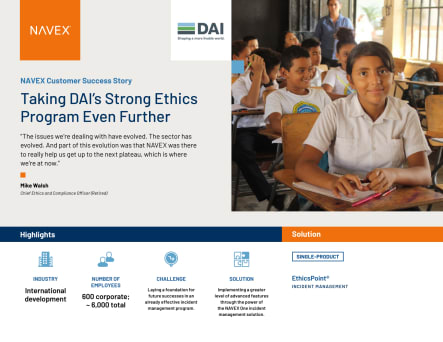 Taking DAI’s Strong Ethics Program Even Further