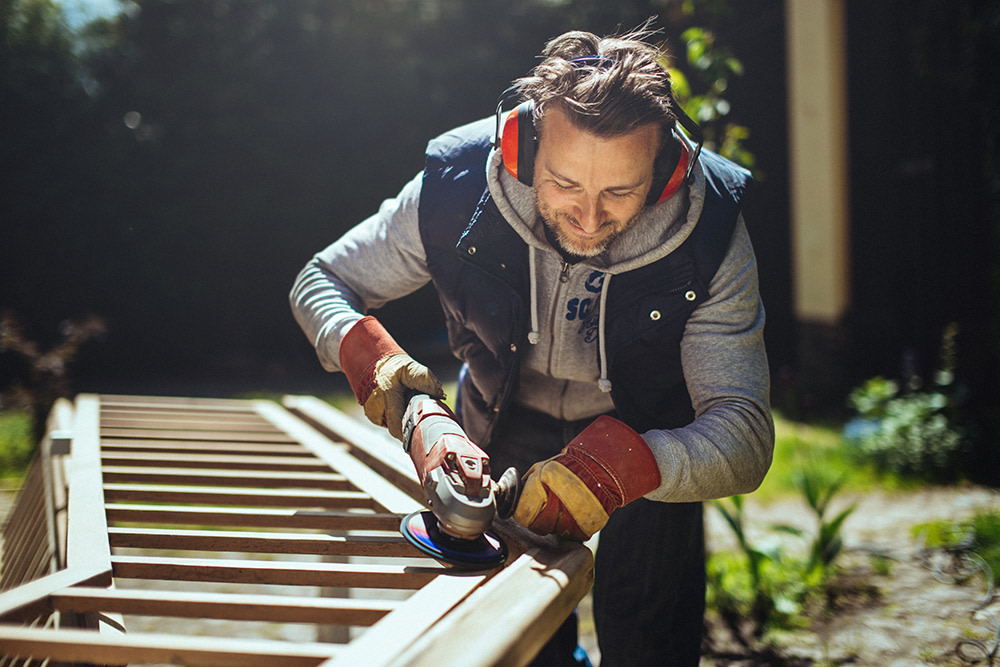 Man Woodworking