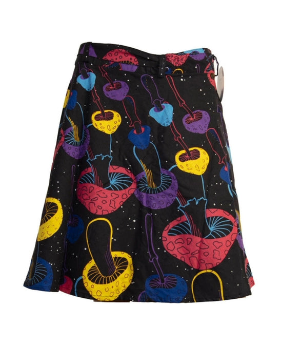 Magic Mushroom Wrap Mini Skirt - Magic Mushroom Skirt | Festival Wrap Skirt | Soul Flower