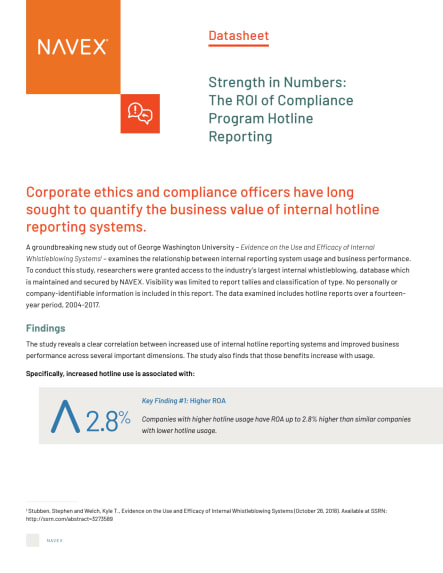 The ROI of Compliance Program Hotline Reporting