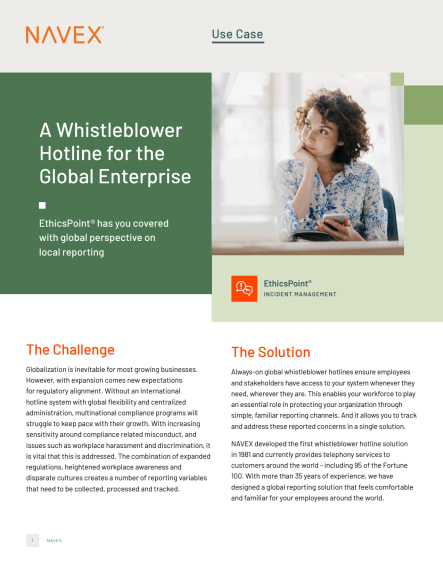 A Whistleblower Hotline for the Global Enterprise