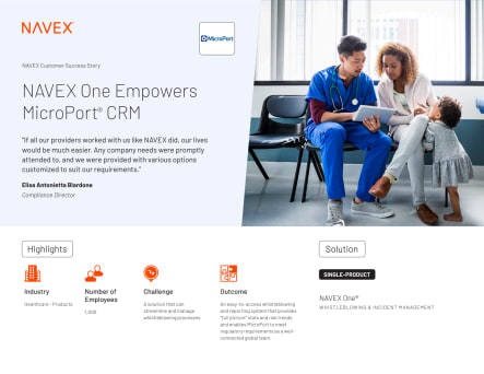 Image for NAVEX One Empowers MicroPort® CRM Customer Story