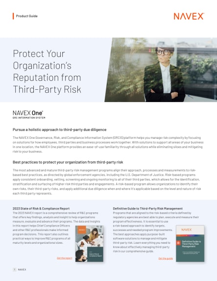 Image for NAVEX One RiskRate Product Guide