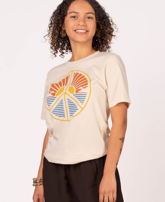 Peace Scene Organic T-Shirt - Unisex - Peace Scene Tee | Peace Sign T-Shirt | Soul Flower Women
