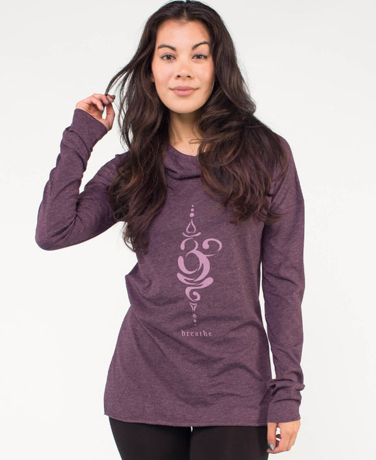 Just Breathe Cowl Yoga Hoody - Just Breathe Yoga Hoody | Yoga Clothing | Soul Flower Women