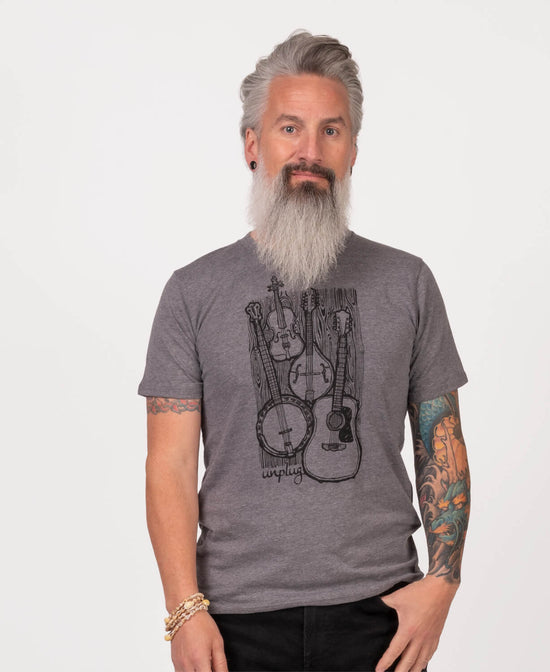 Unplug & Jam Recycled T-Shirt - Unisex - Acoustic Guitar T-Shirt | Jam T-Shirt | Soul Flower Men