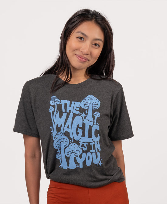 Magic Mushrooms Recycled T-Shirt - Unisex - Magic Mushrooms T-Shirt | Mushroom Tee | Soul Flower Women