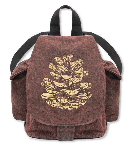 Pinecone Slouchy Backpack - Pine Cone Print Backpack | Soul Flower