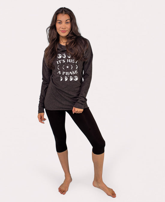 It's Just A Phase Cowl Yoga Hoody - Moon Hoody | Lightweight Hoodies | Soul Flower Women