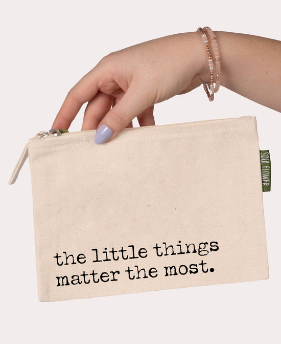 The Little Things Large Zipper Pouch - Little Things Pouch | Organic Coin Pouches | Soul Flower