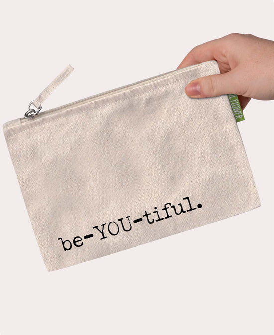 Be-YOU-tiful Large Zipper Pouch - Be You Tiful Pouch | Inspirational Word Pouches | Soul Flower
