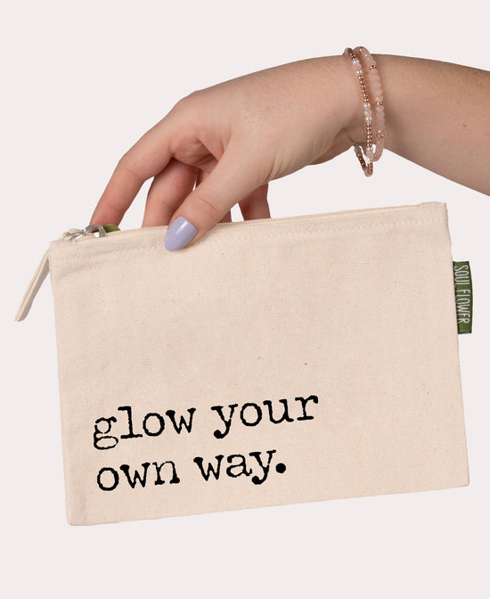 Glow Your Own Way Large Zipper Pouch - Glow Your Own Way Pouch | Word Pouches | Soul Flower