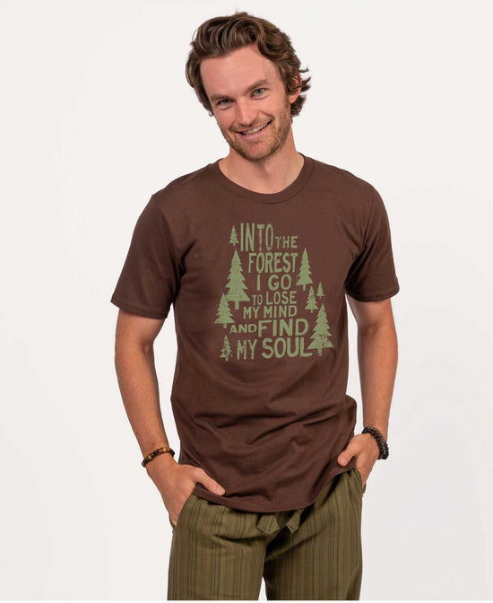 Into the Forest Organic T-Shirt - Unisex - Wander T-Shirt for Men | Camping T-Shirt | Soul Flower Men