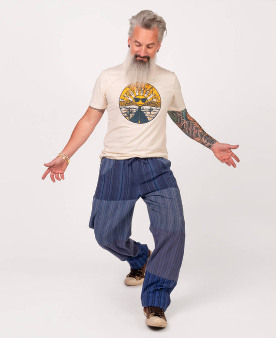 Patchwork Pants - Blue - Blue Patchwork Pants | Patchwork Clothing | Soul Flower Men