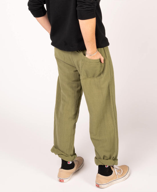 Hemp Yoga Pants - Moss - Olive Hemp Yoga Pants | Mens Hippie Pants | Soul Flower Men