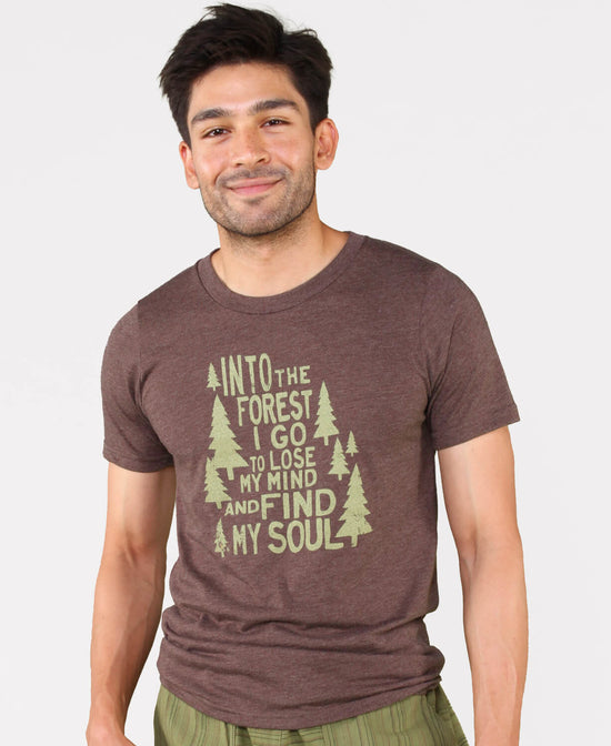 Closeout! Into the Forest Heathered T-Shirt - Shades May Vary (Unisex) - Wander Unisex T-Shirt | Camping T-Shirt | Soul Flower Men
