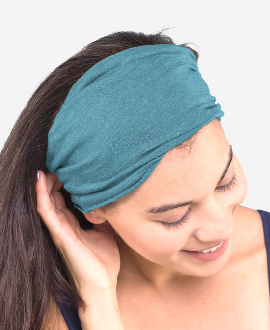 Recycled Boho Headband - Eco Ocean - Ocean Blue Headband Buff | Eco Friendly Headbands | Soul Flower Women